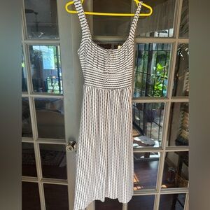 CeCe Black and White Striped Maxi Dress